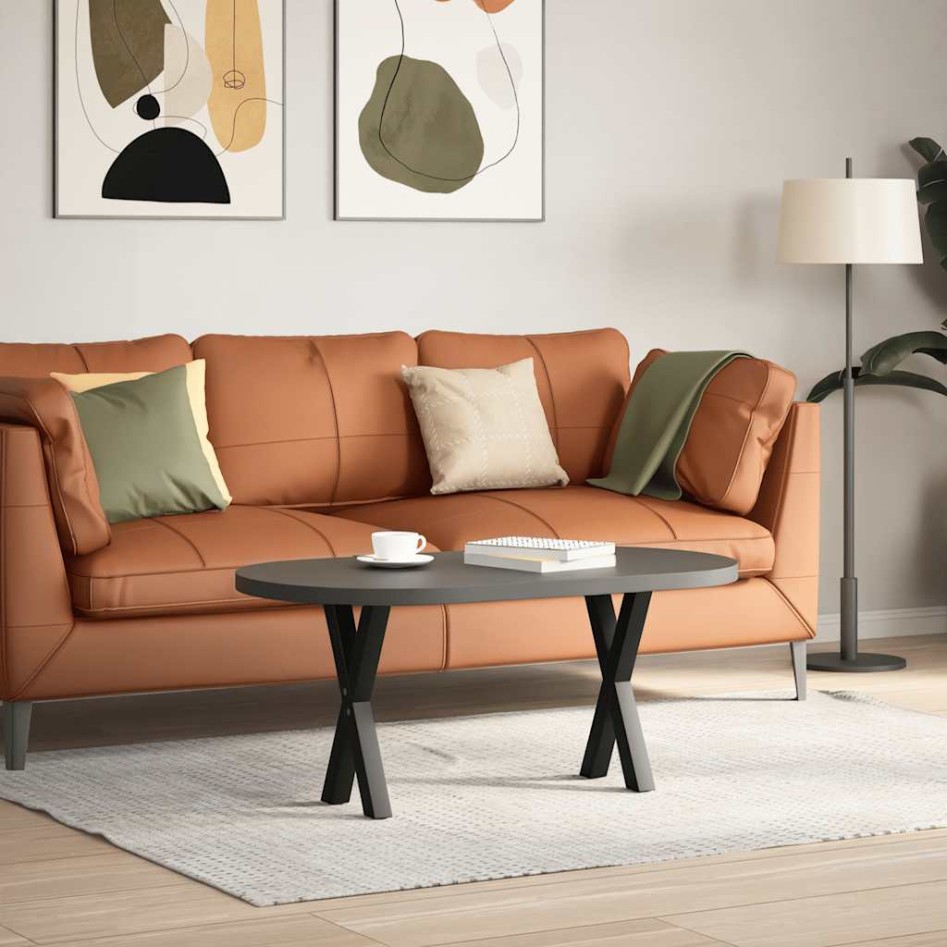 Patas de mesa de centro forma X 2uds acero negro 28x(42-43)