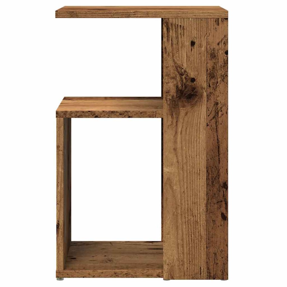 Mesa auxiliar de madera contrachapada envejecida 36x30x56