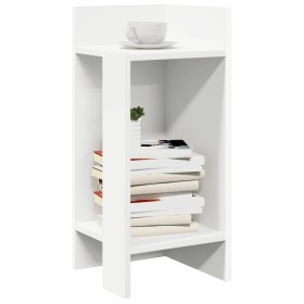 Mesa auxiliar con estante blanco 25,5x27x60