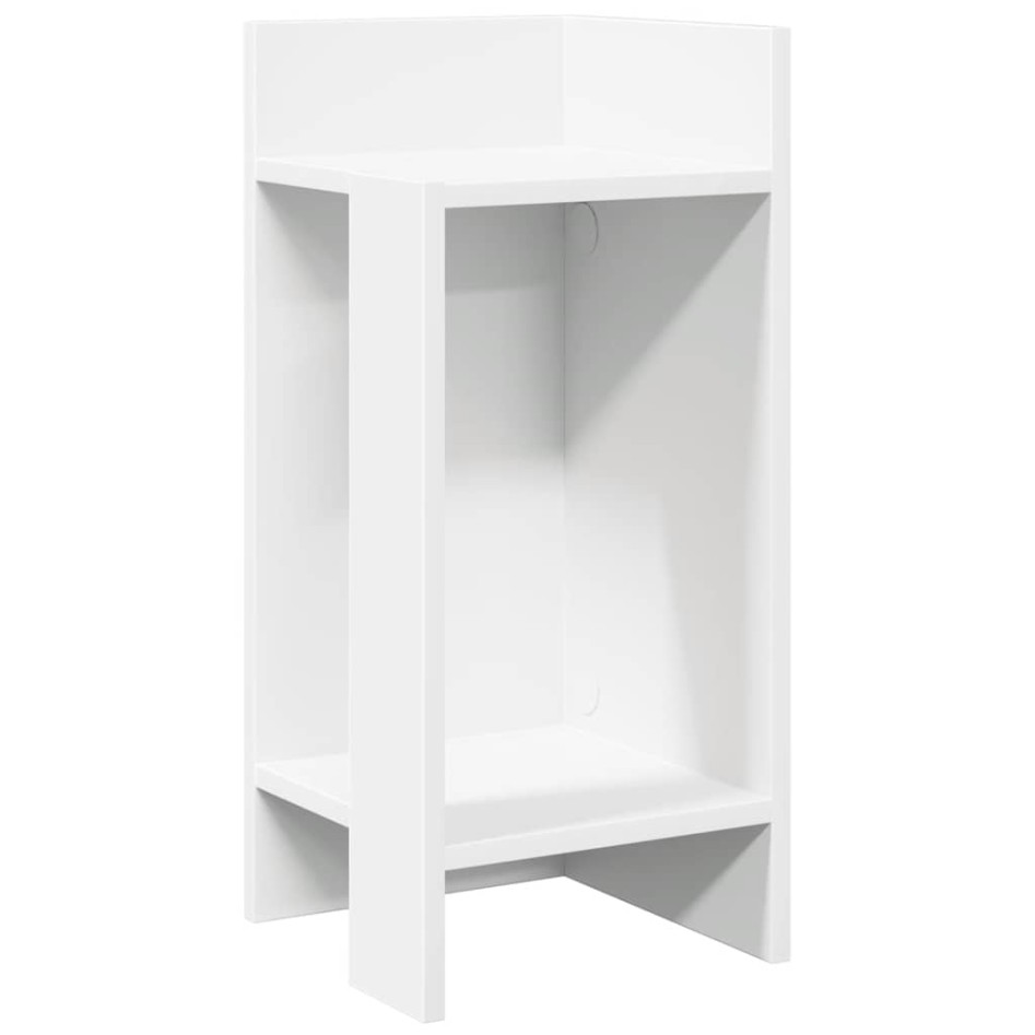 Mesa auxiliar con estante blanco 25,5x27x60