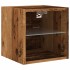 Mueble de TV de pared con luces LED envejecida 30x28,5x30