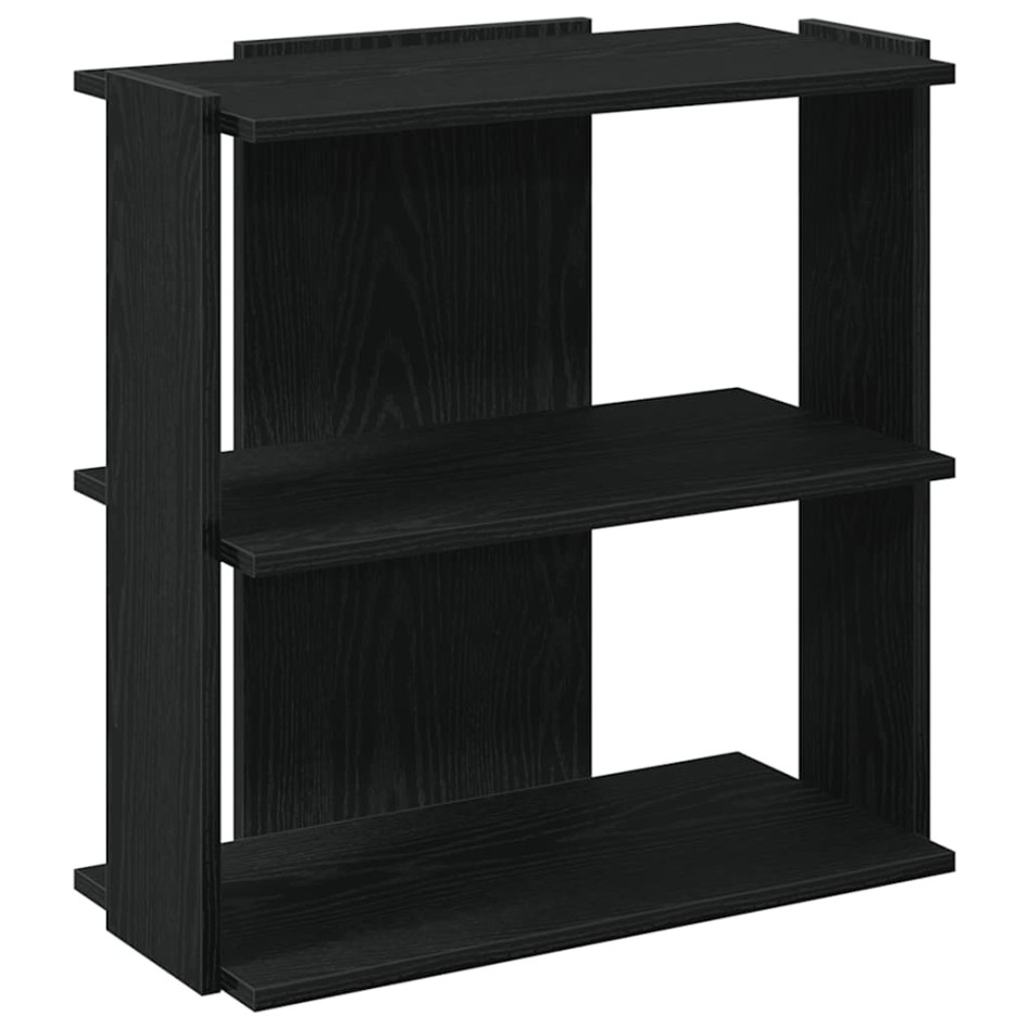 Librería de 3 estantes madera de ingeniería negro 60x30x60