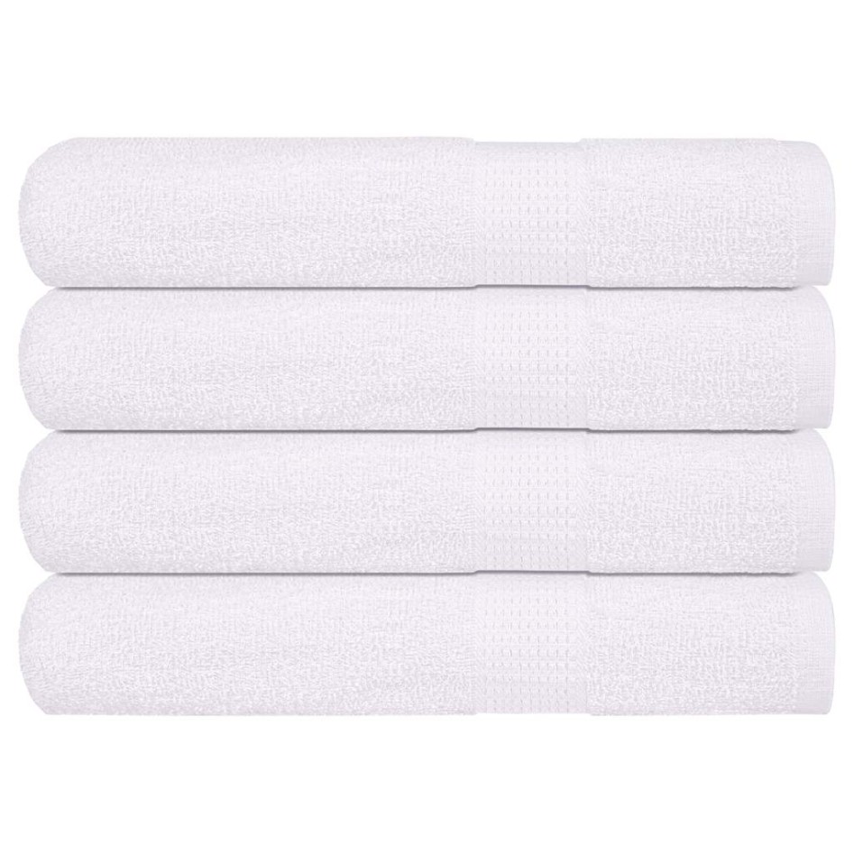 Toallas de sauna 4 uds 100% algodón blanco 80x200 cm 360