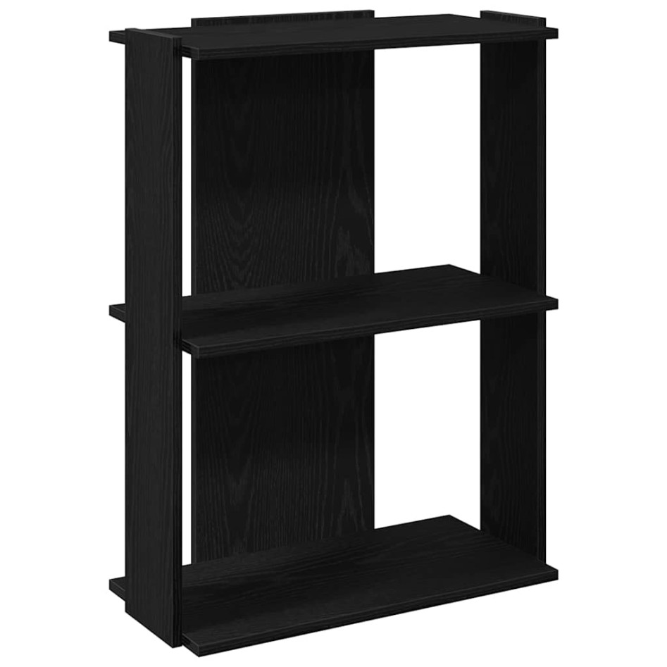 Librería de 3 estantes madera de ingeniería negro 60x30x80