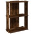 Librería 3 estantes madera ingeniería roble ahumado 60x30x80
