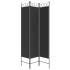 Biombo divisor de 3 paneles de tela negro 120x200