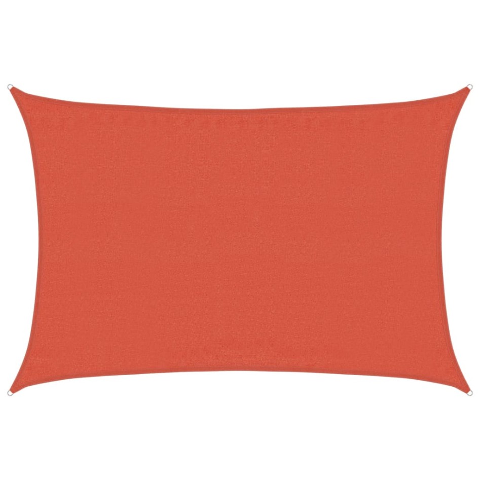 Toldo de vela rectangular HDPE terracota 160 g/m² 3,5x4,5