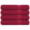 Toallas de sauna 4 uds 100% algodón burdeos 80x200 cm 360 gsm