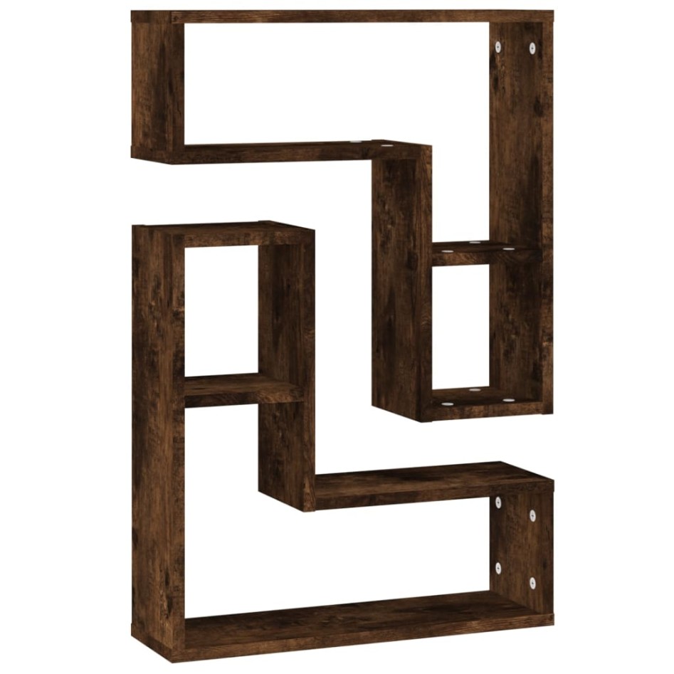 Estantes pared 2 uds madera contrachapada roble humo