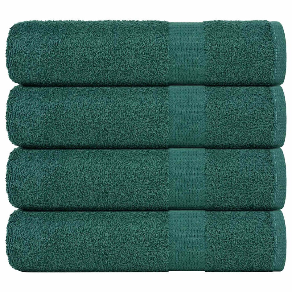 Toallas de baño 4 uds verde 100x150 cm 360 gsm 100%