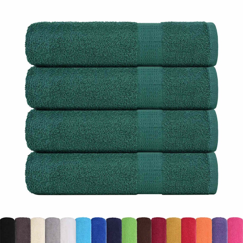Toallas de baño 4 uds verde 100x150 cm 360 gsm 100%