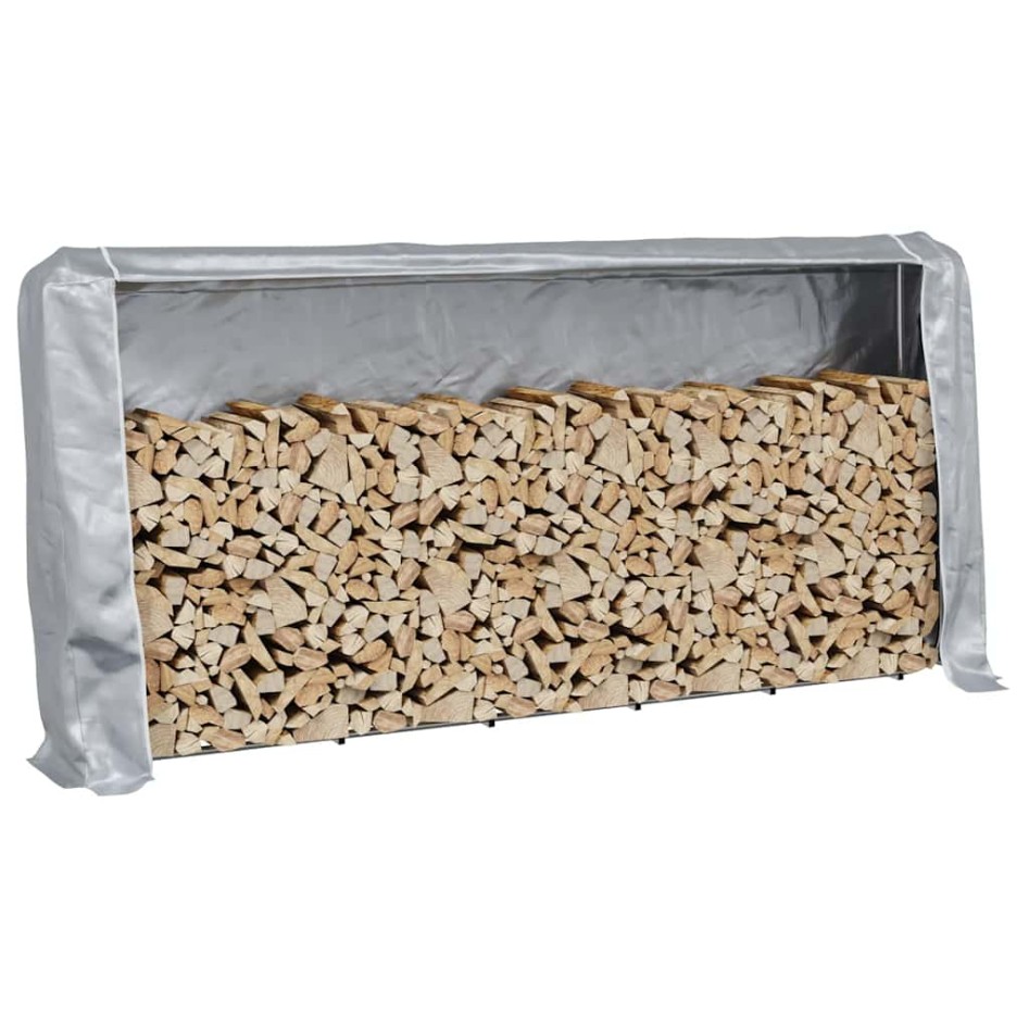 Leñero con protector de lluvia 300x25x150 cm acero