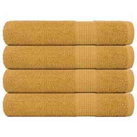Toallas de sauna 4 uds 100% algodón oro 80x200 cm 360