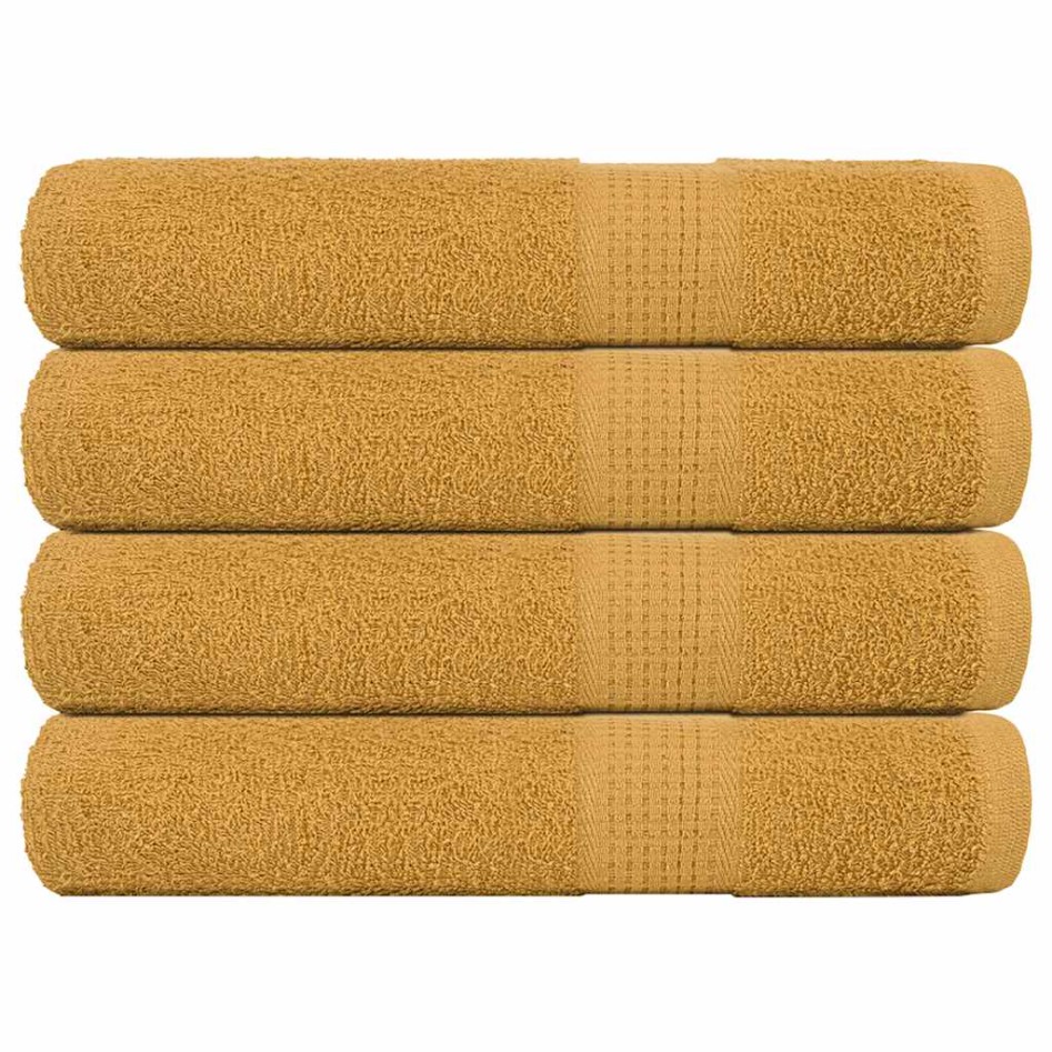 Toallas de sauna 4 uds 100% algodón oro 80x200 cm 360