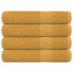 Toallas de sauna 4 uds 100% algodón oro 80x200 cm 360 gsm