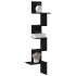 Estante de esquina de pared contrachapado negro 32x32x127,5