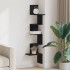 Estante de esquina de pared contrachapado negro 32x32x127,5