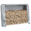 Leñero con protector de lluvia 200x25x150 cm acero galvanizado