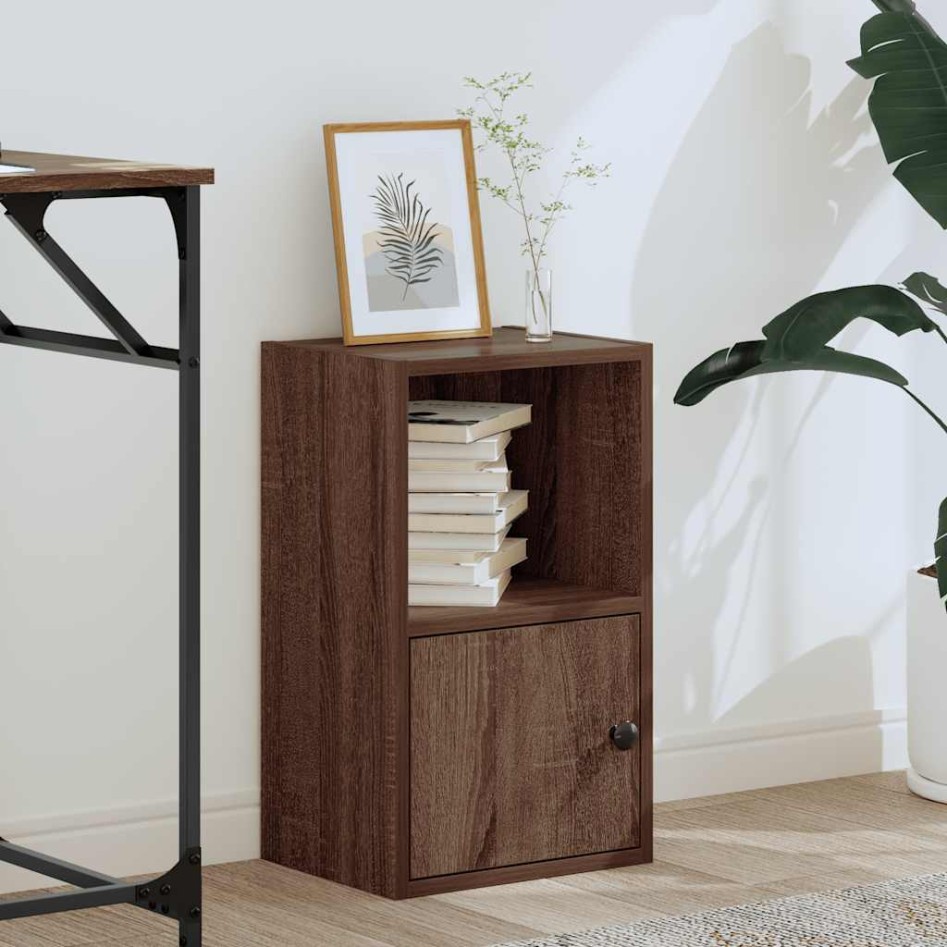 Estantería de madera de ingeniería marrón roble 31x24x52