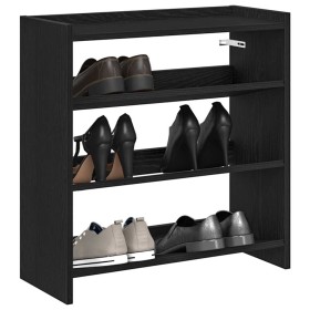 Mueble zapatero madera contrachapada negro 60x25x62