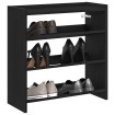 Mueble zapatero madera contrachapada negro 60x25x62 cm