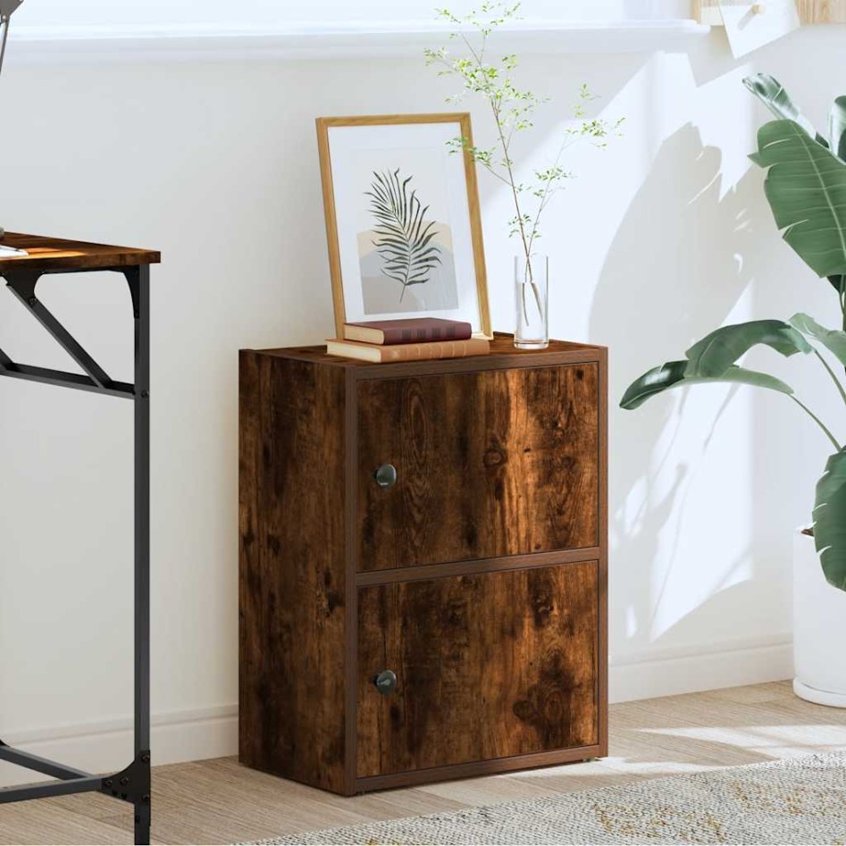 Estantería de madera de ingeniería roble ahumado 40x24x52