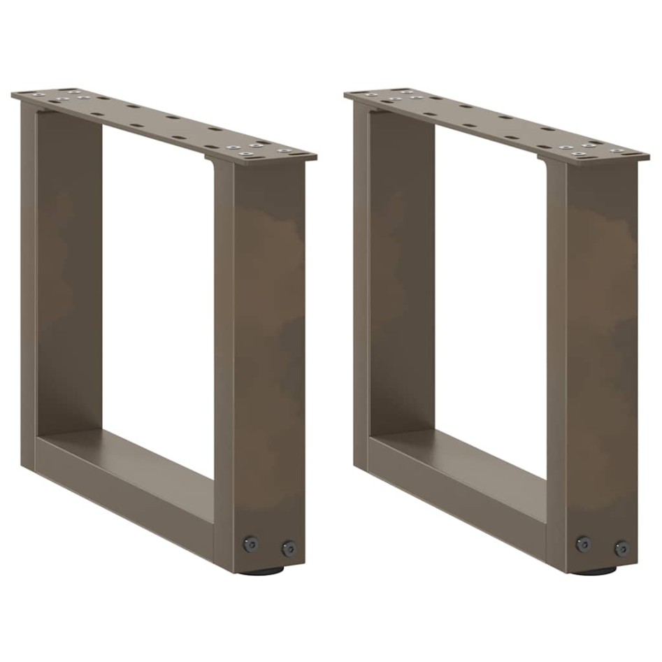 Patas de mesa centro forma U 2uds acero natural 40x(30-31)