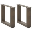 Patas de mesa centro forma U 2uds acero natural 40x(30-31) cm