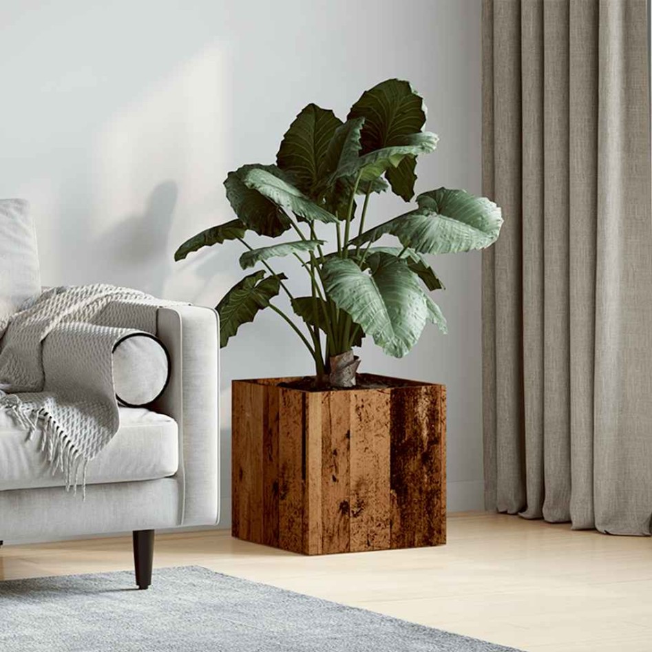 Jardinera de madera contrachapada madera vieja 40x40x40