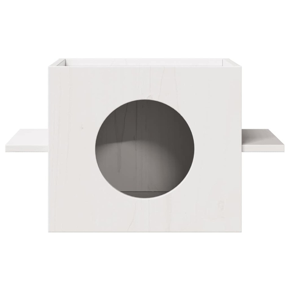 Casa para gatos de madera maciza de pino blanco 51x35x30
