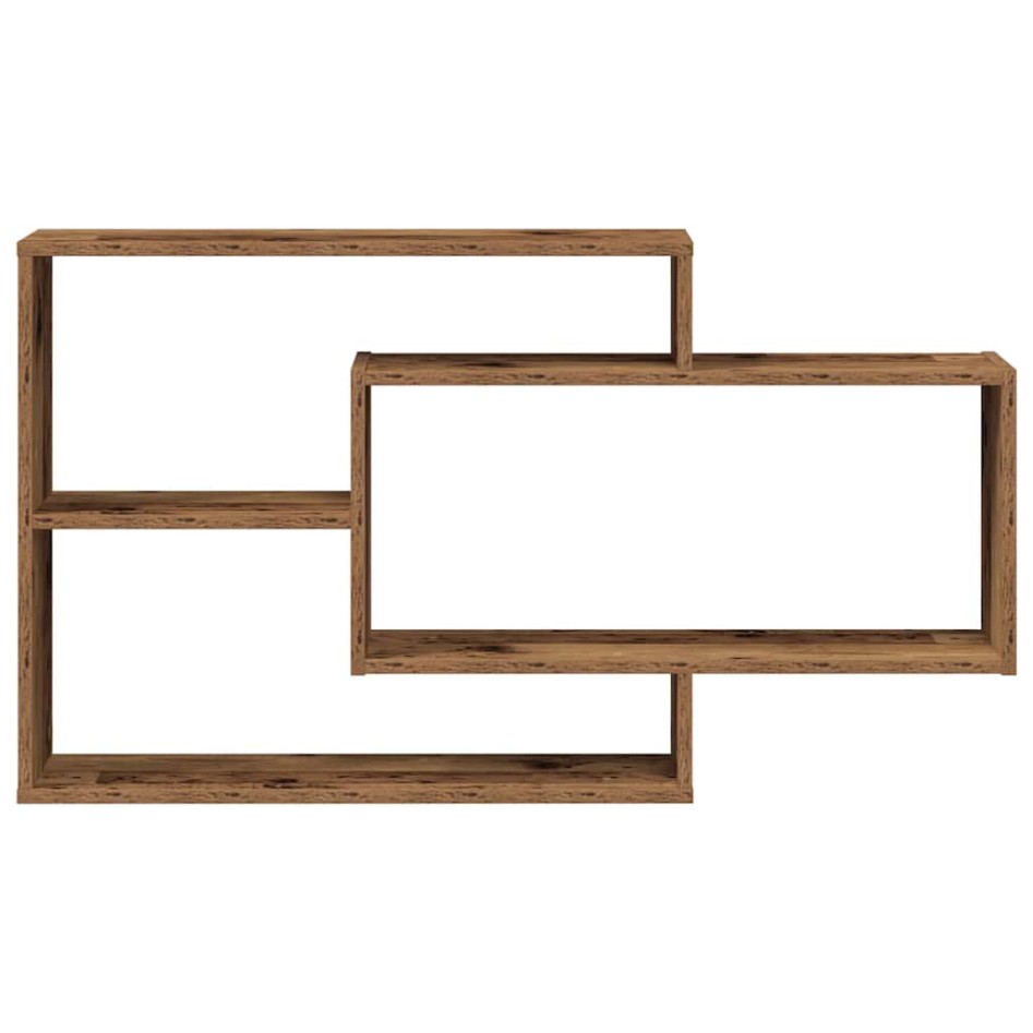 Estante de pared madera de ingeniería envejecida 104x20x58,5