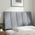 Cabecero de cama acolchado tela gris claro 90