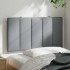 Cabecero de cama acolchado tela gris claro 90