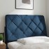 Cabecero de cama acolchado tela azul 90