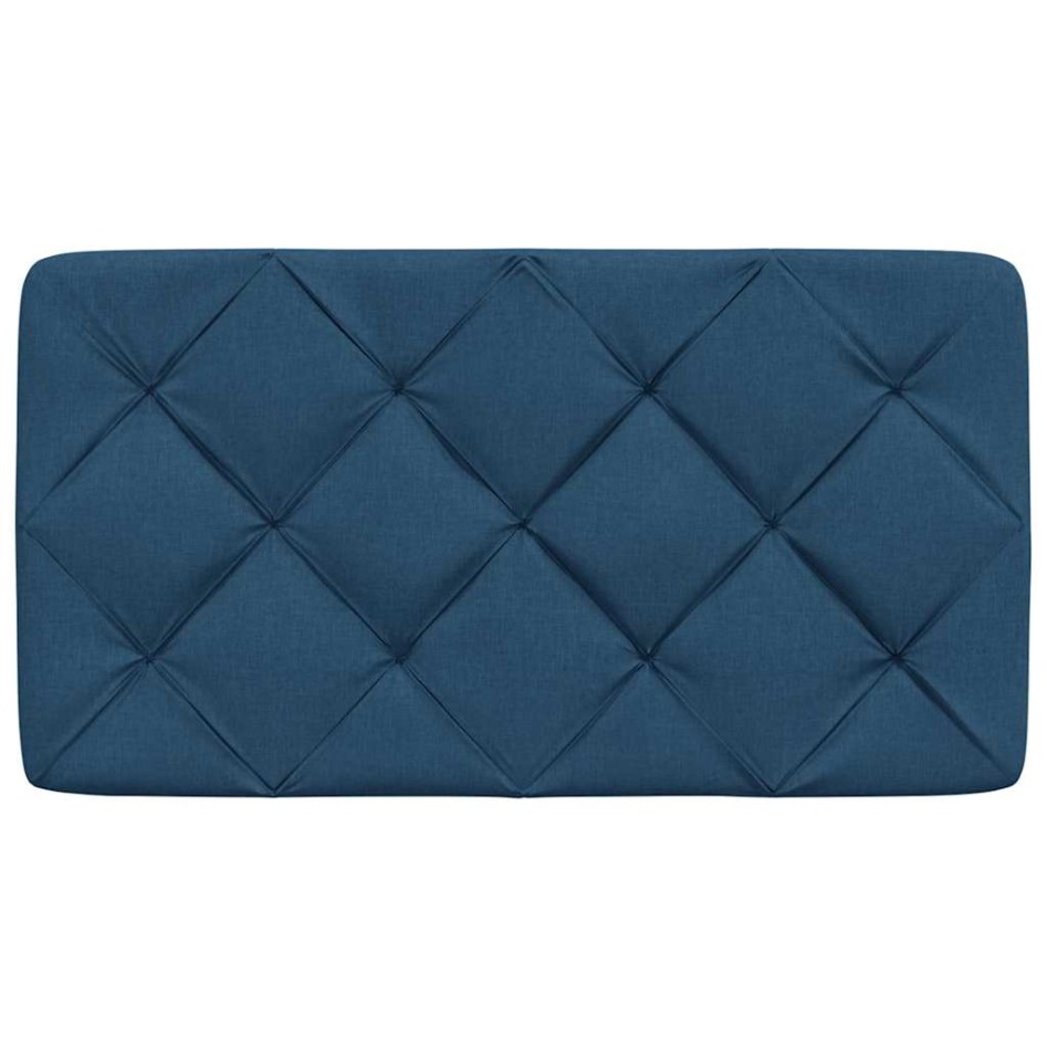 Cabecero de cama acolchado tela azul 90
