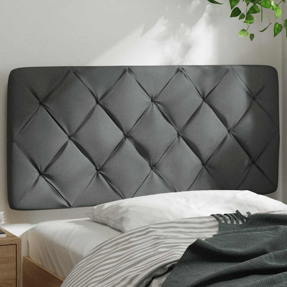 Cabecero de cama acolchado tela gris oscuro 100