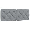 Cabecero de cama acolchado tela gris claro 120 cm