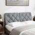 Cabecero de cama acolchado tela gris claro 120