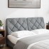 Cabecero de cama acolchado tela gris claro 140