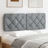 Cabecero de cama acolchado tela gris claro 140
