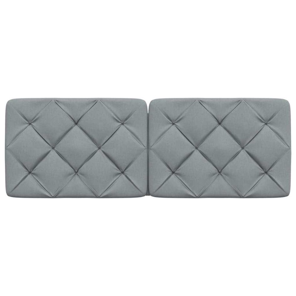 Cabecero de cama acolchado tela gris claro 140