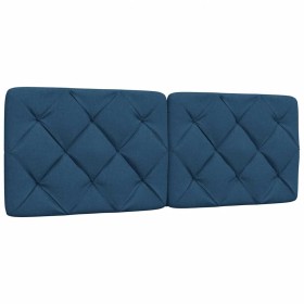 Cabecero de cama acolchado tela azul 140