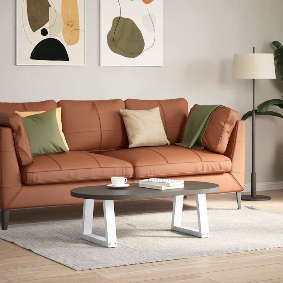 Patas para mesa de comedor forma V 2 uds blanco 40x(30-31,3)