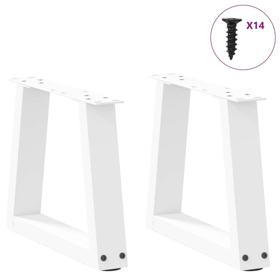Patas para mesa de comedor forma V 2 uds blanco 40x(30-31,3)