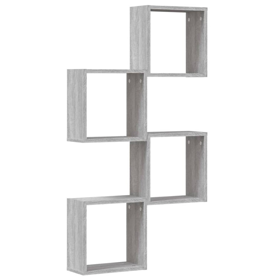 Estantes cubo de pared 4 unidades gris sonoma 30x15x30