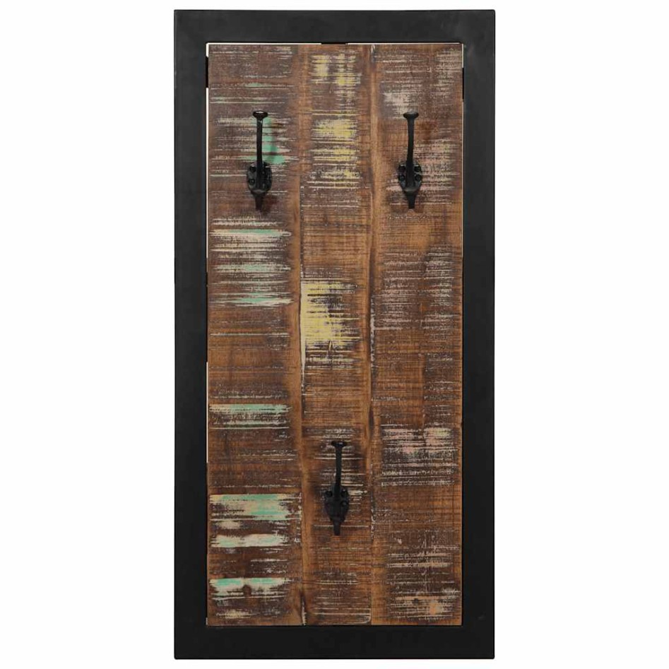 Perchero multicolor madera maciza reciclada 40x2x80