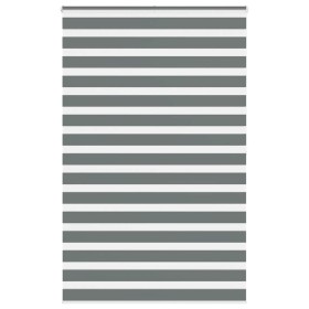 Estor cebra gris oscuro tejido ancho 135,9 cm