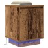 Mesilla de noche con luces LED madera vieja 38x34x50
