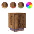 Mesilla de noche con luces LED madera vieja 38x34x50