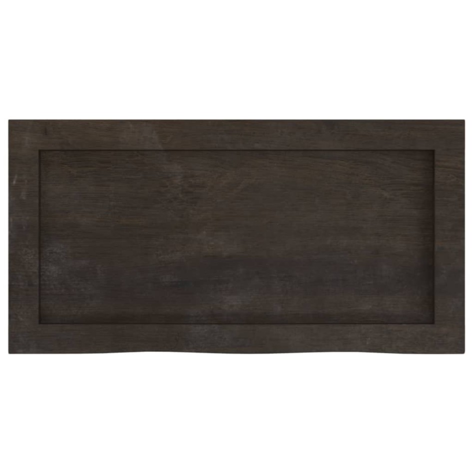 Encimera de baño madera tratada marrón oscuro 60x30x(2-6)